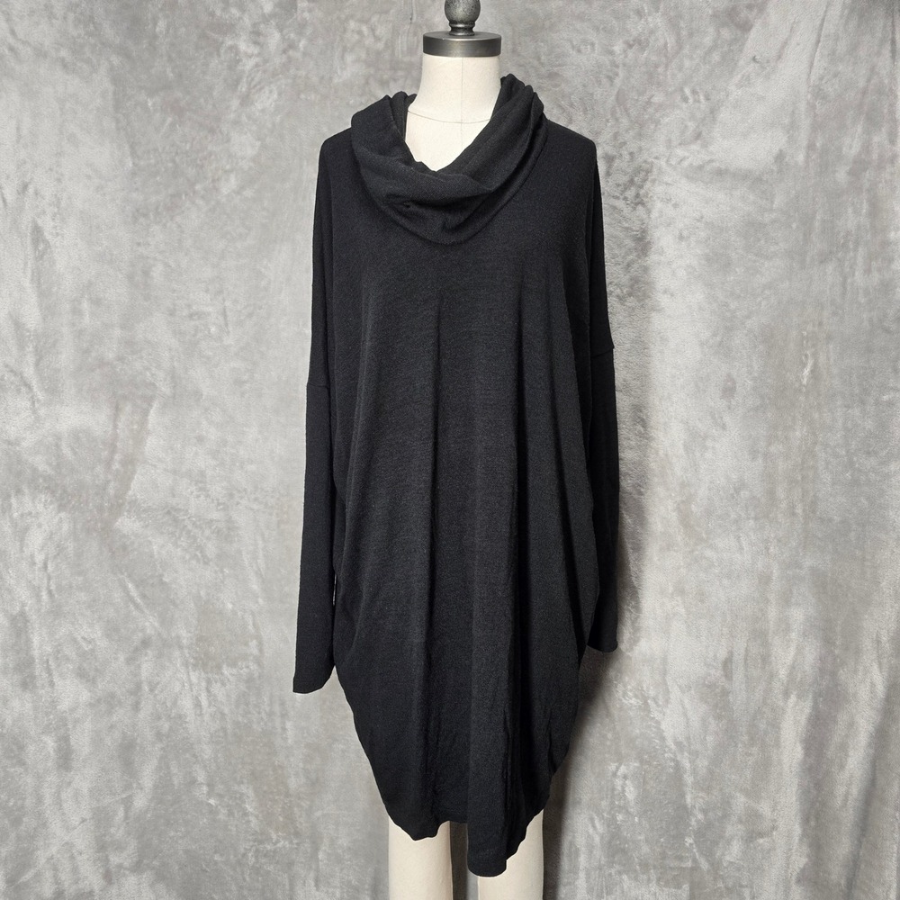 Old Navy‎ Black Cowl Neck Long Sleeve Tunic Dress XXL Oversized Lounge Comfy